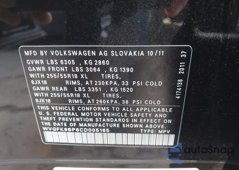 2012 Volkswagen Touareg Tdi Sport z USA, uszkodzony, nr VIN WVGFK9BP6CD005165